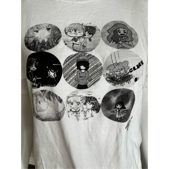 Japanese Harajuku Anime White 100% Cotton Oversized T-Shirt - Picture 4 of 5